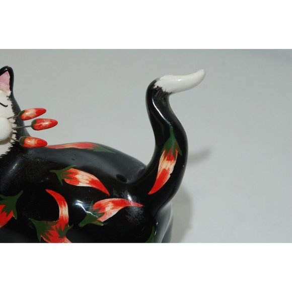 Hot Pepper Cat by Amy Lacombe 2002 Willets Designs #86058 signed Red black - Picture 3 of 6